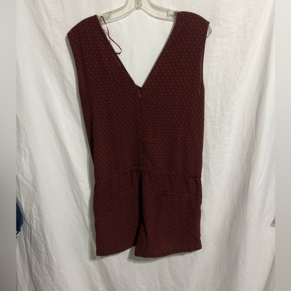 Maroon and Black Mango Shorts Romper - Womens Size Medium - NWT